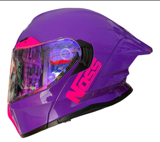 CASCO ABATIBLE NOSS NX90 MORADO BRILLOSO