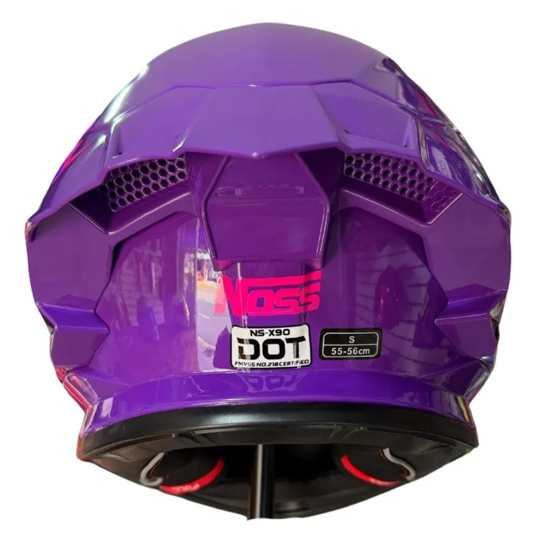 CASCO ABATIBLE NOSS NX90 MORADO BRILLOSO