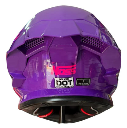CASCO ABATIBLE NOSS NX90 MORADO BRILLOSO
