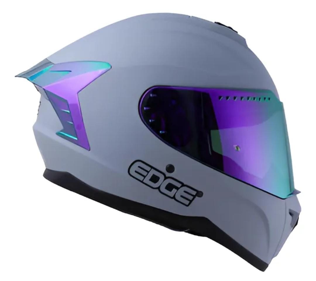CASCO INTEGRAL EDGE EXTREME GRIS VISOR MORADO