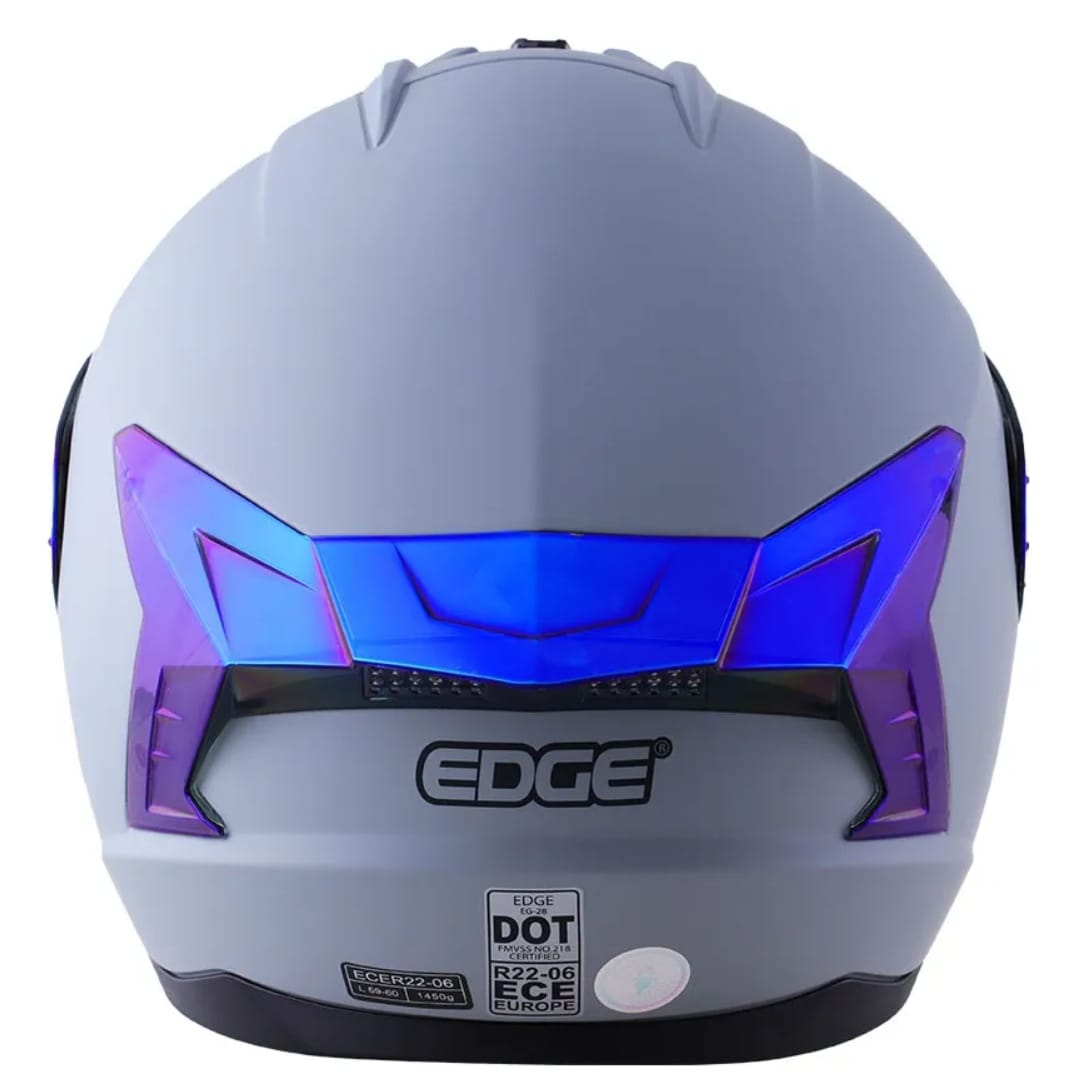 CASCO INTEGRAL EDGE EXTREME GRIS VISOR AZUL