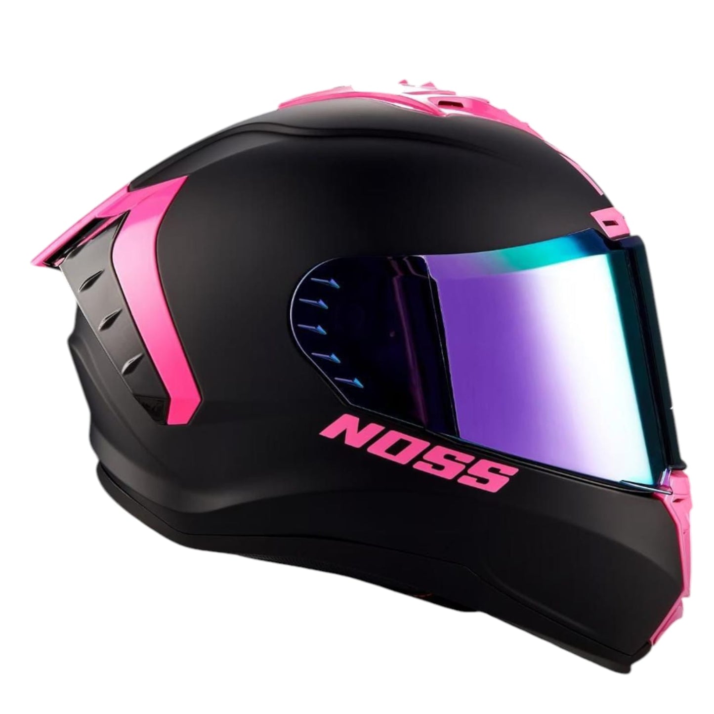 CASCO INTEGRAL NOSS NS 888 NEGRO-ROSA