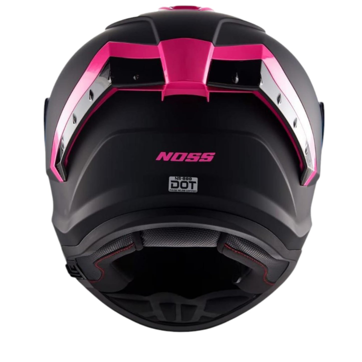 CASCO INTEGRAL NOSS NS 888 NEGRO-ROSA