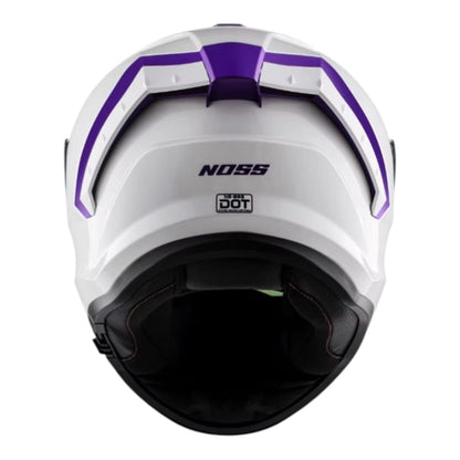 CASCO INTEGRAL NOSS NS 888 BLANCO BRILLOSO-MORADO