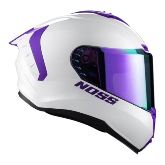 CASCO INTEGRAL NOSS NS 888 BLANCO BRILLOSO-MORADO